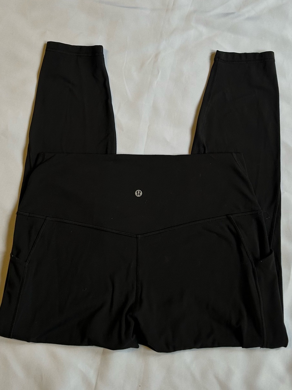 lululemon Classic Black High-Waist Crop Leggings w/ Pockets Plus Size 14